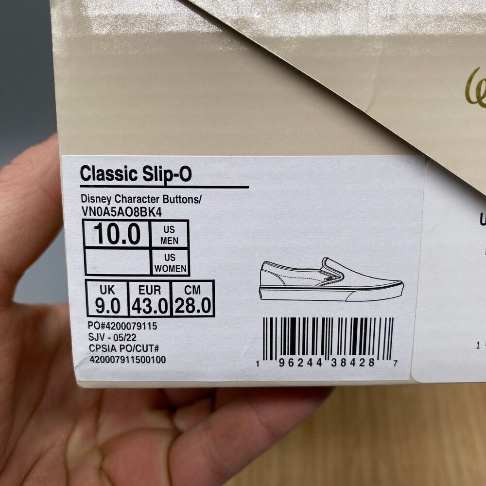Vans Disney 50th Anniversary Mickey & Friends Slip-O White Sneaker Shoes Mens 10 - Picture 16 of 16